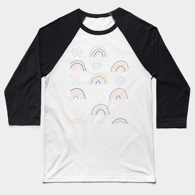 Rainbows Baseball T-Shirt by Eshka